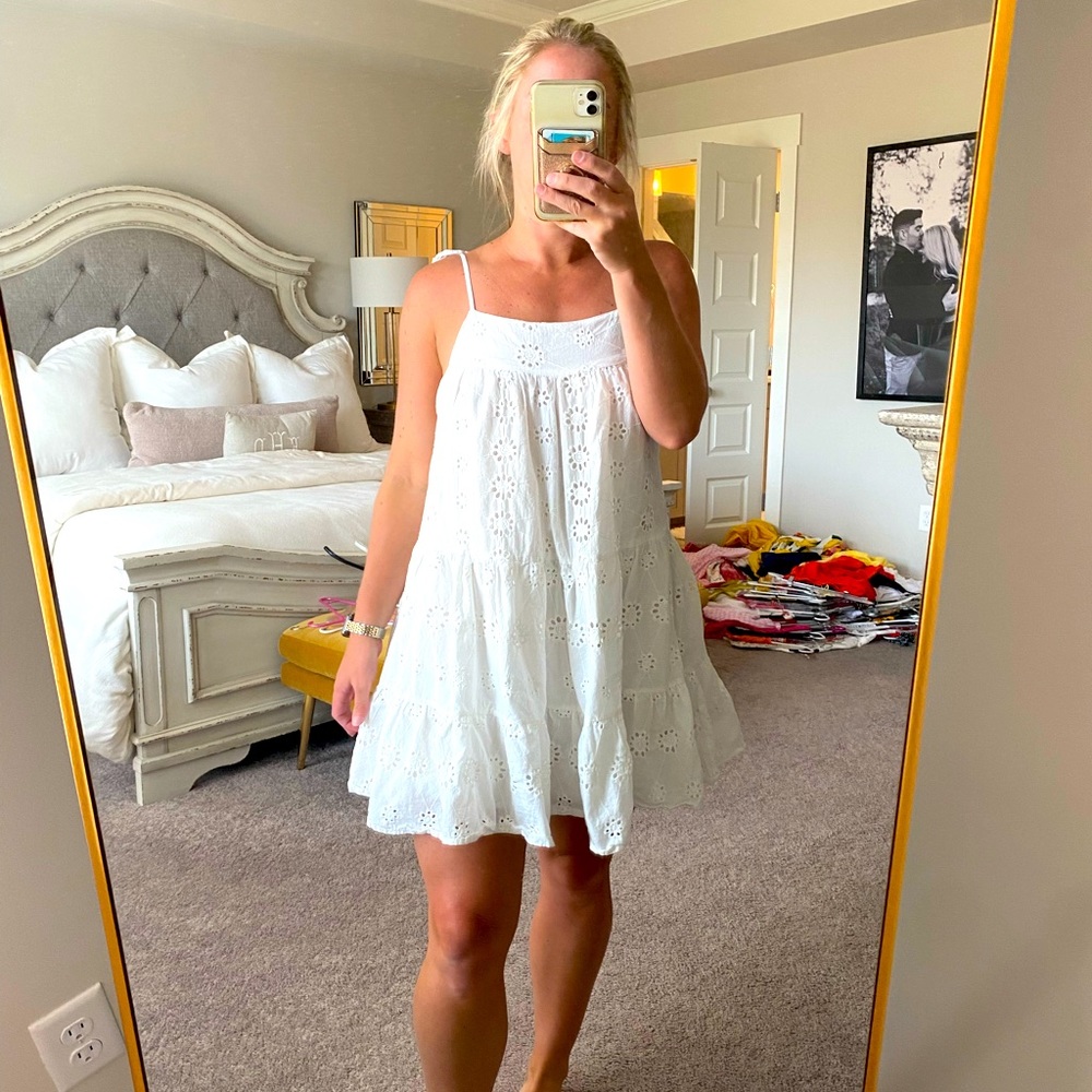 White eyelet dress